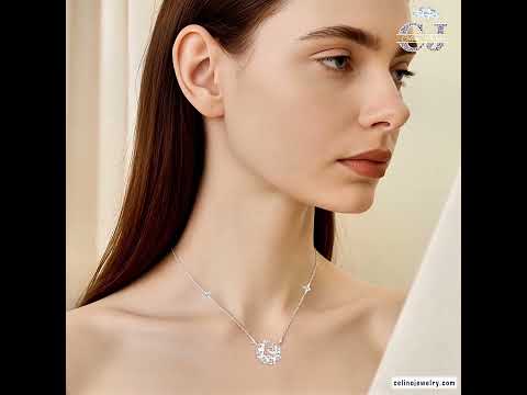 Moissanite Moon & Heart Necklace
